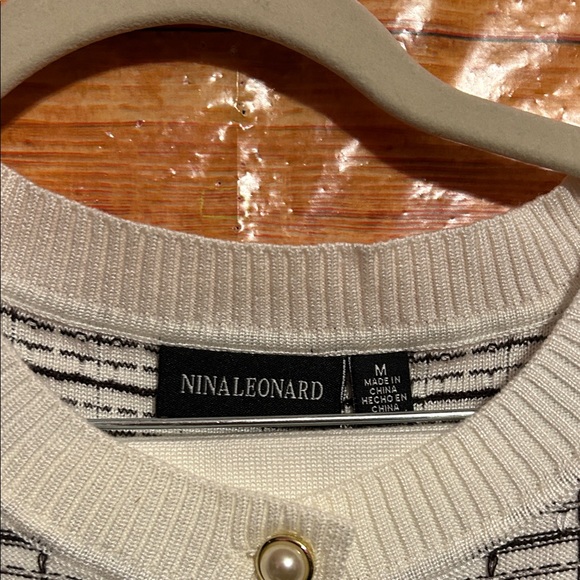 Nina Leonard 2-piece Tweed Cardi and Skirt Set size M - Picture 3 of 5